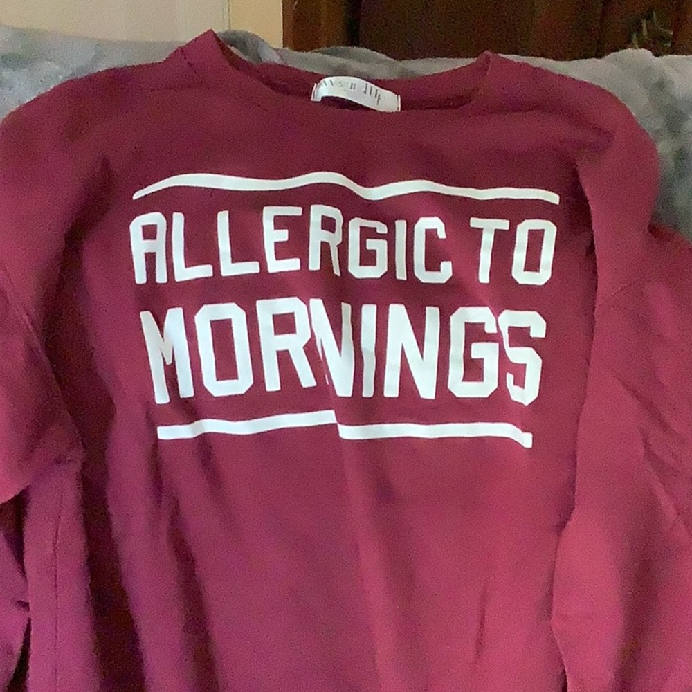 Allergic to Mornings Shirt - Maroon